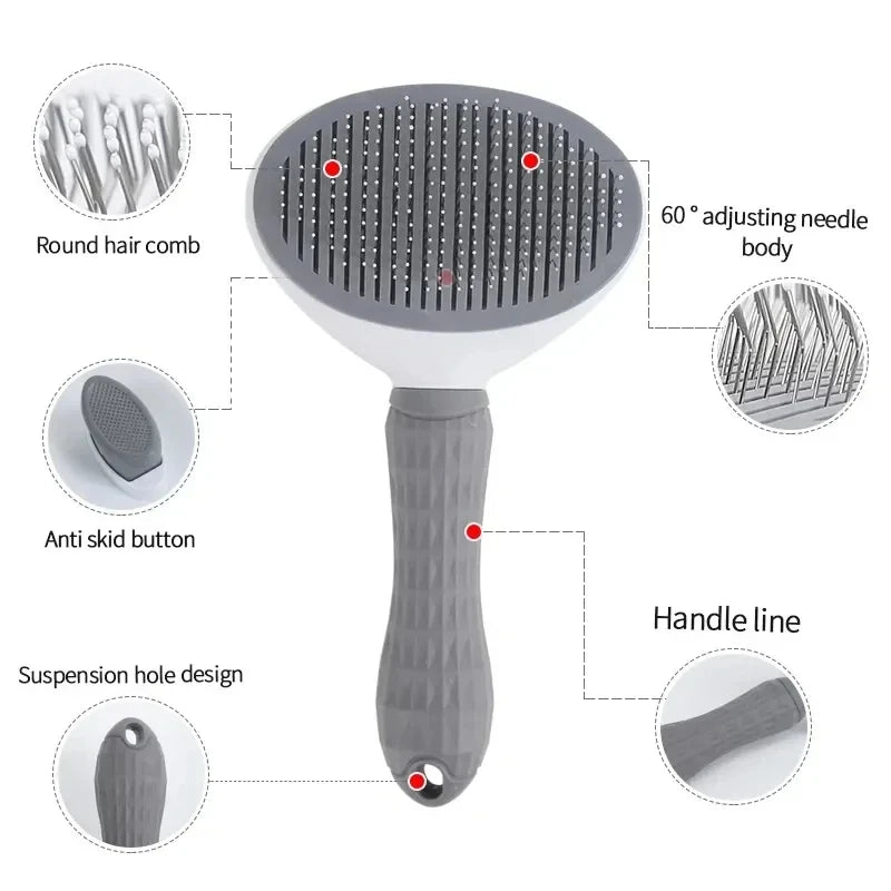 Self-Cleaning Pet Hair Remover Brush for Dogs & Cats