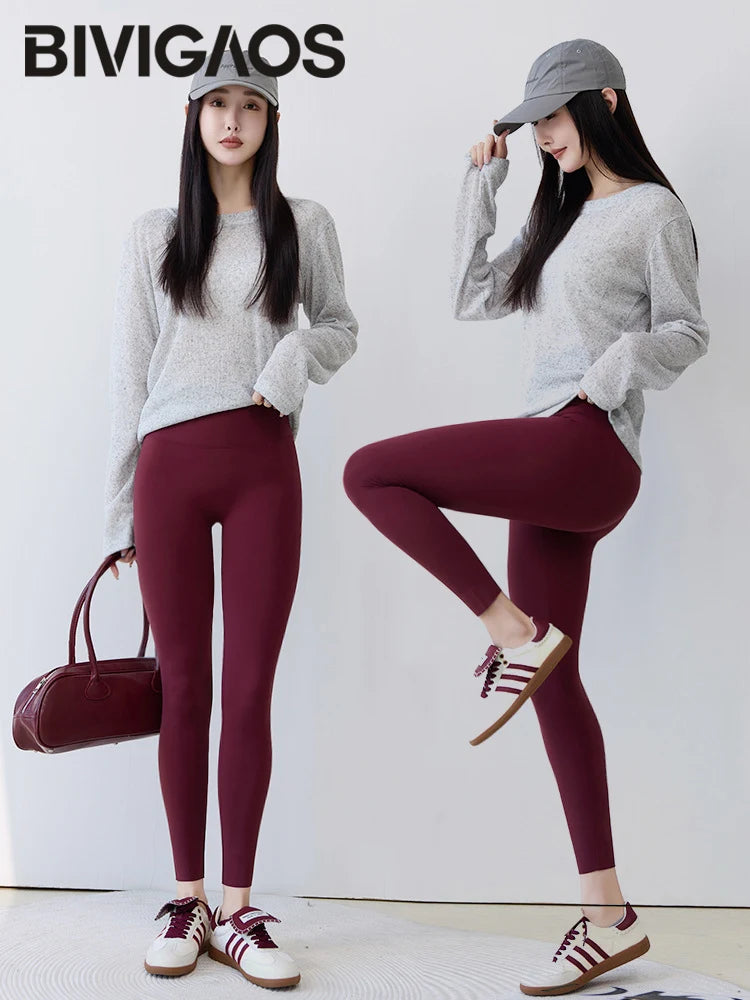 Women High Waist Push Up Sharkskin Leggings