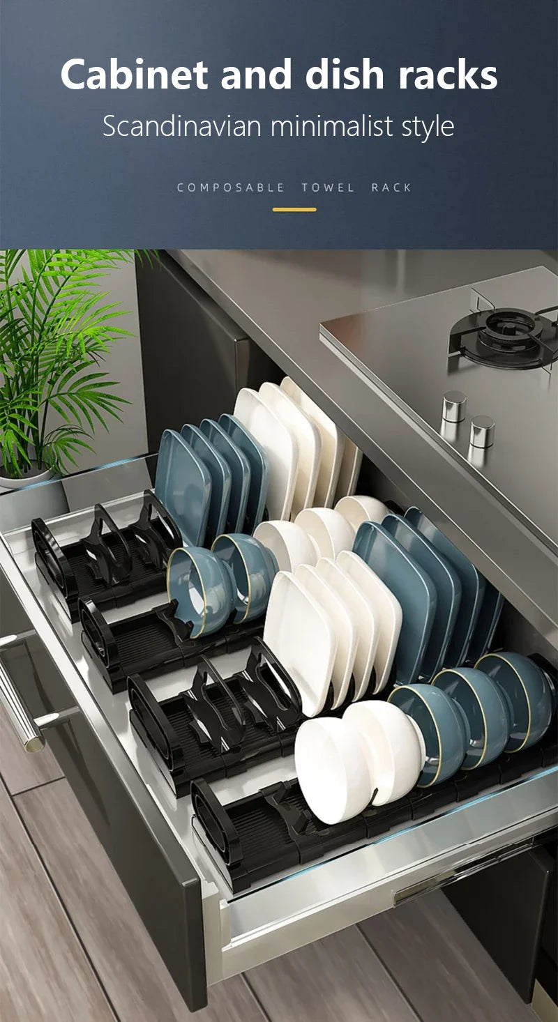 Built-In Cabinet Dish Storage Rack