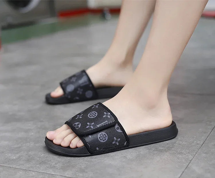 Men Genuine Leather Summer Sandals Slippers
