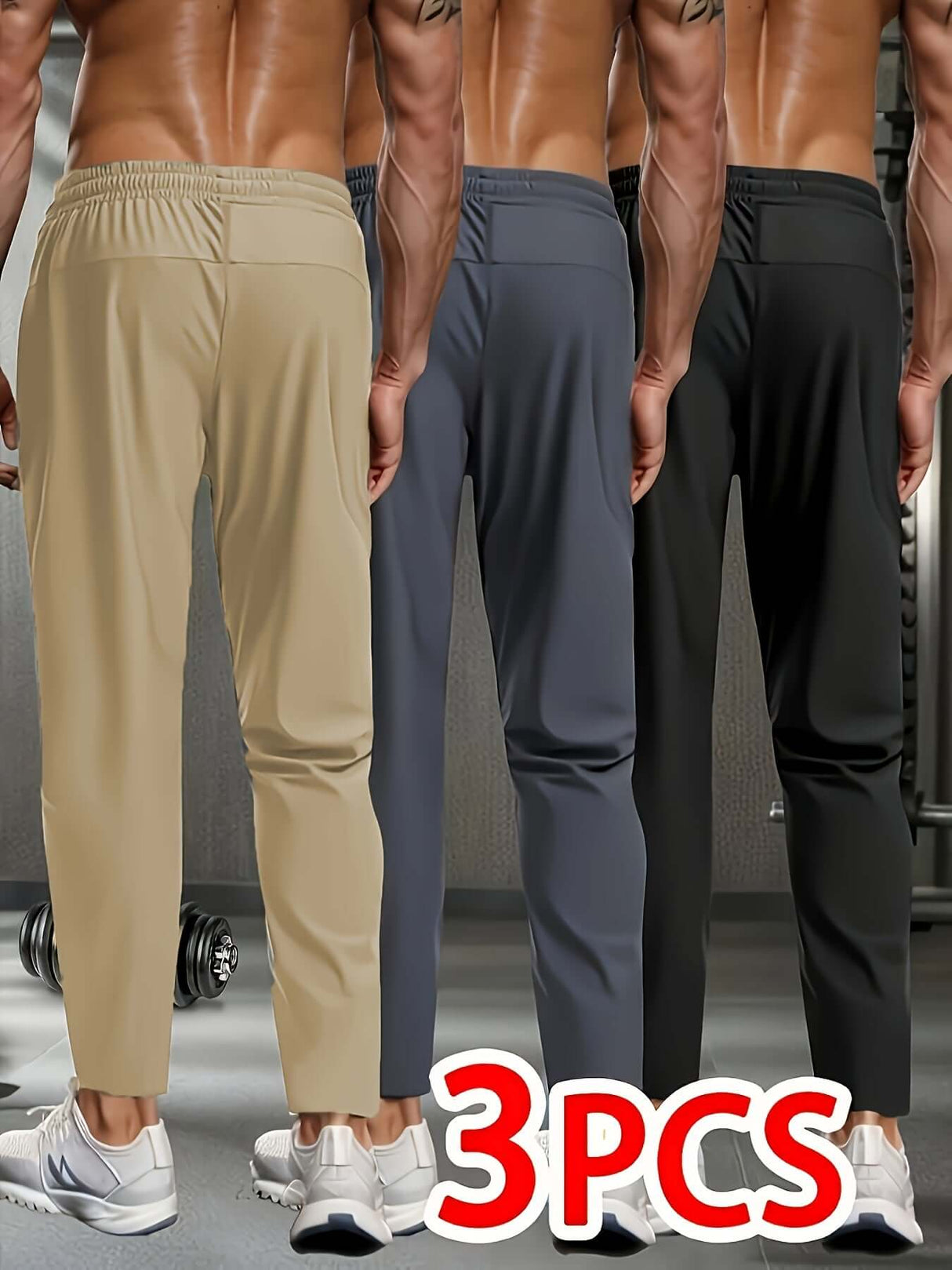 بنطال رياضي رجالي من الألياف الحريرية الجليدية