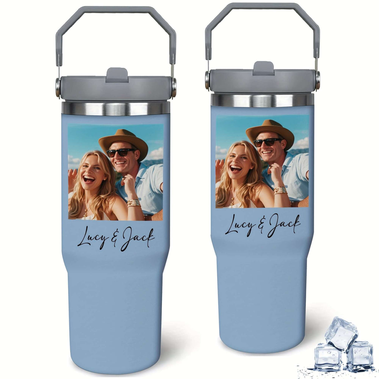 Tumbler With Handle & Straw - Custom Coffee Cup