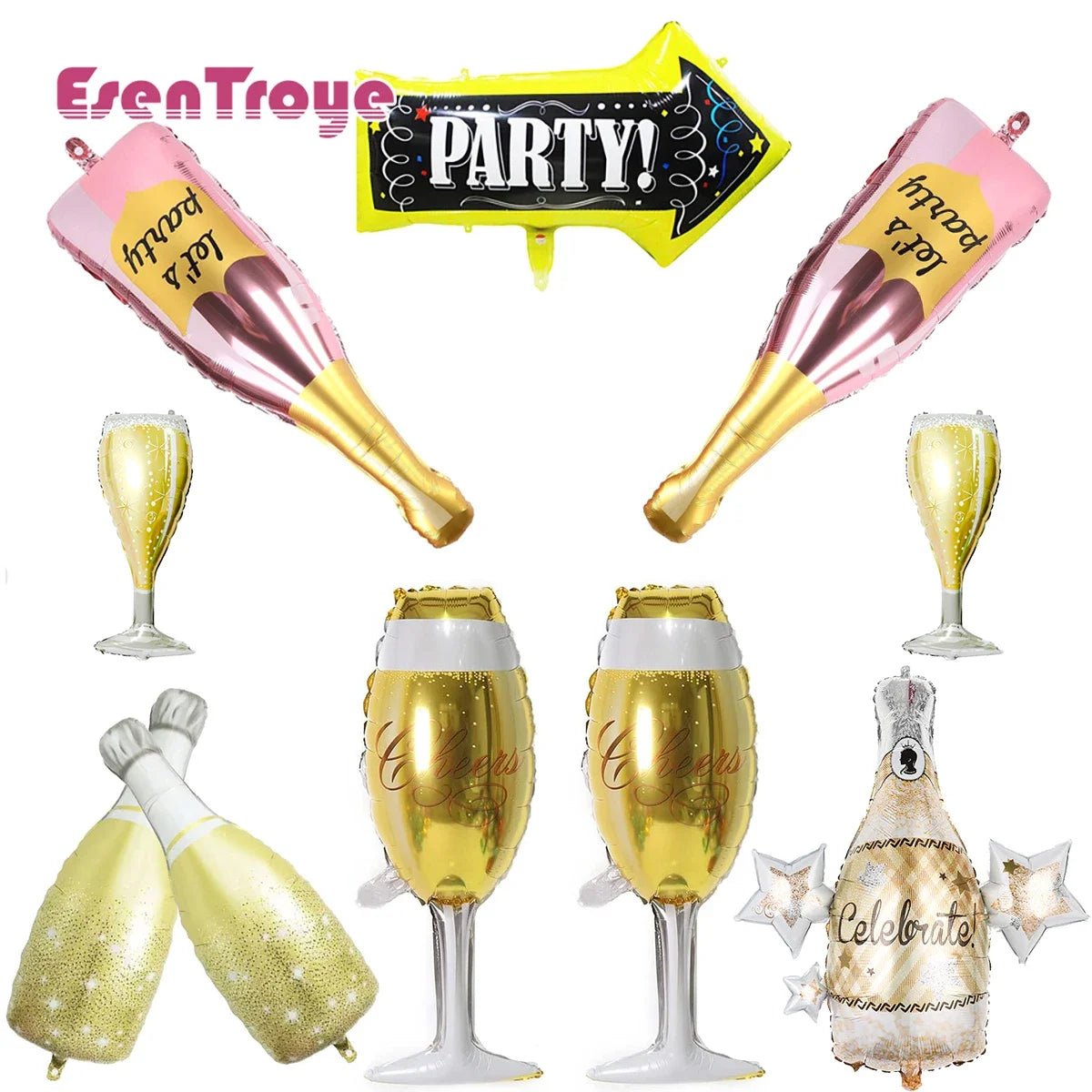 Big Champagne Foil Balloon | by Anwer Fancy | Worldwide Shipping