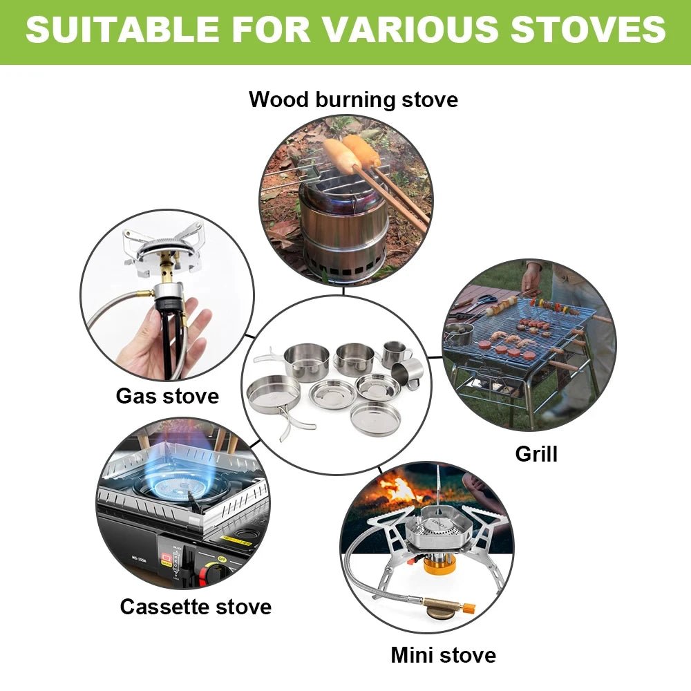 Camping Mess Kit (8pcs) | by Anwer Fancy | Worldwide Shipping