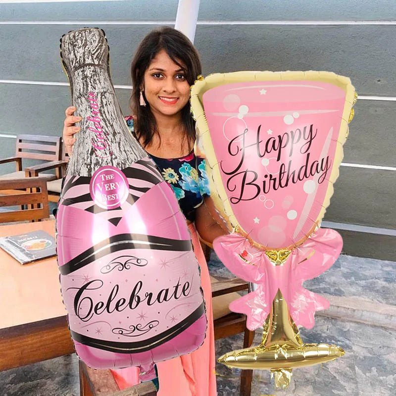 Champagne Goblet Helium Balloon | by Anwer Fancy | Worldwide Shipping