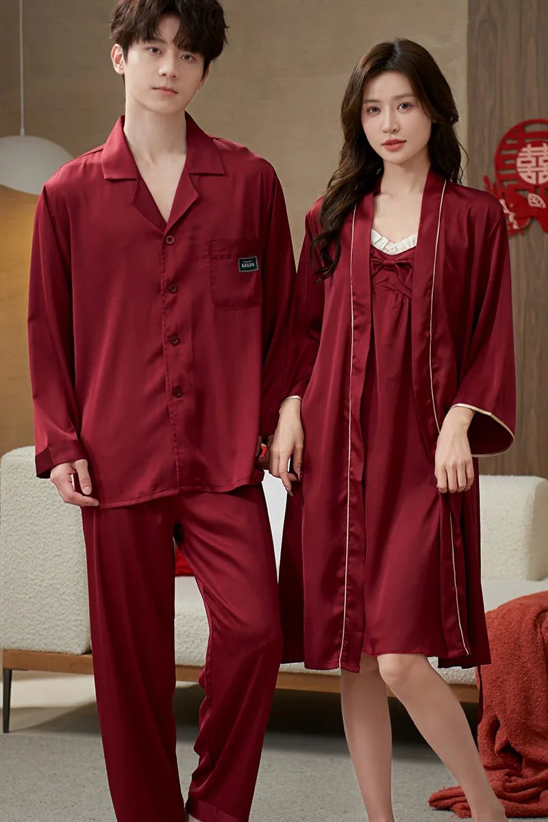 Couple Silk Pajama Set | Men's Loungewear by Anwer Fancy | Worldwide Shipping