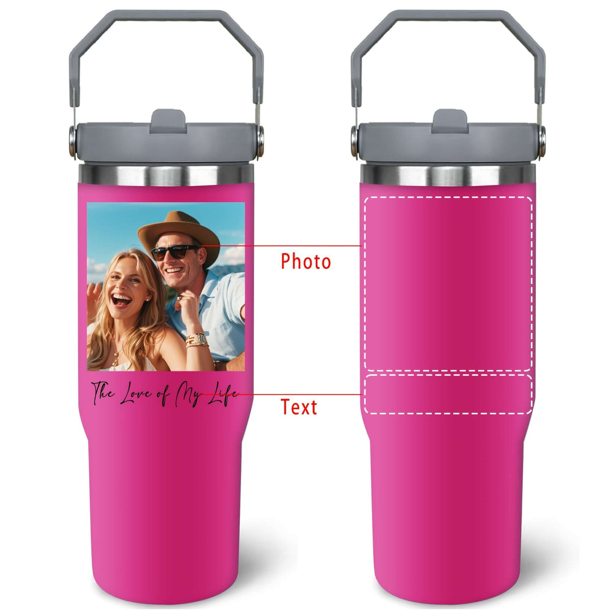 Tumbler With Handle & Straw - Custom Coffee Cup