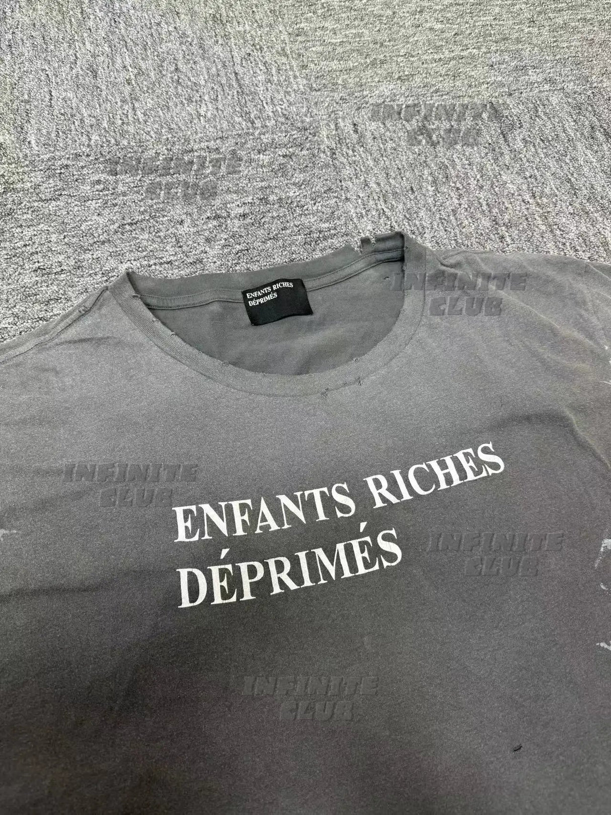 Distressed Letter Print Loose Fit T-Shirt | by Anwer Fancy | Worldwide Shipping