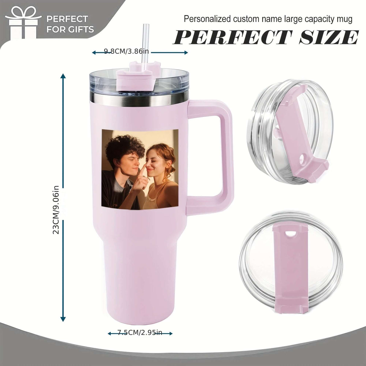 Photo Personalized Tumbler With Handle