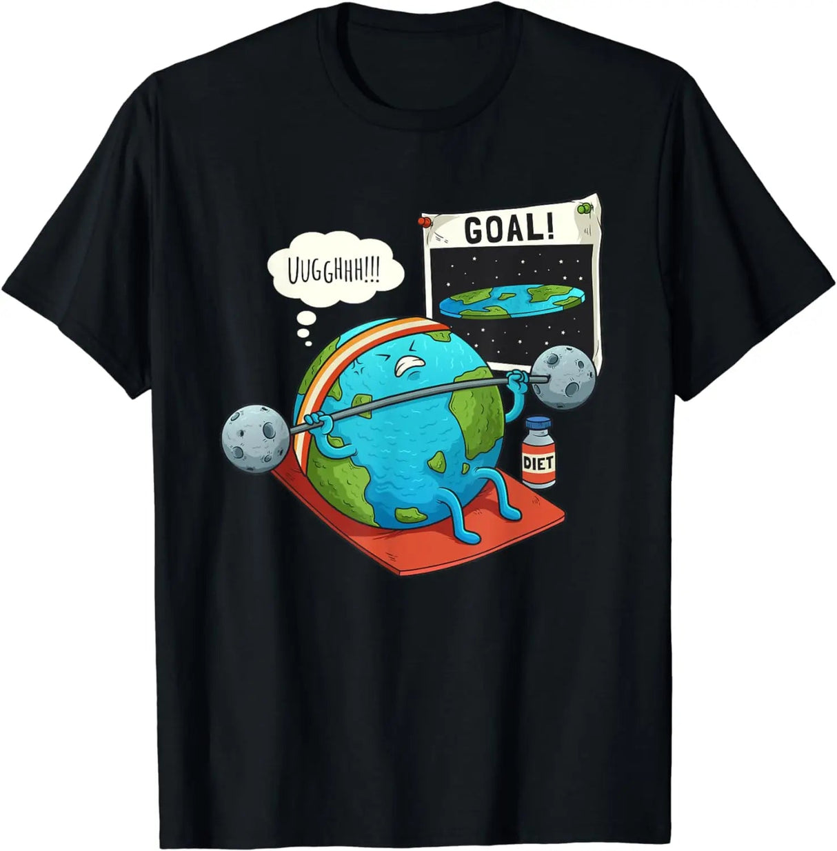 Flat Earth Meme Fitness T-Shirt | by Anwer Fancy | Worldwide Shipping