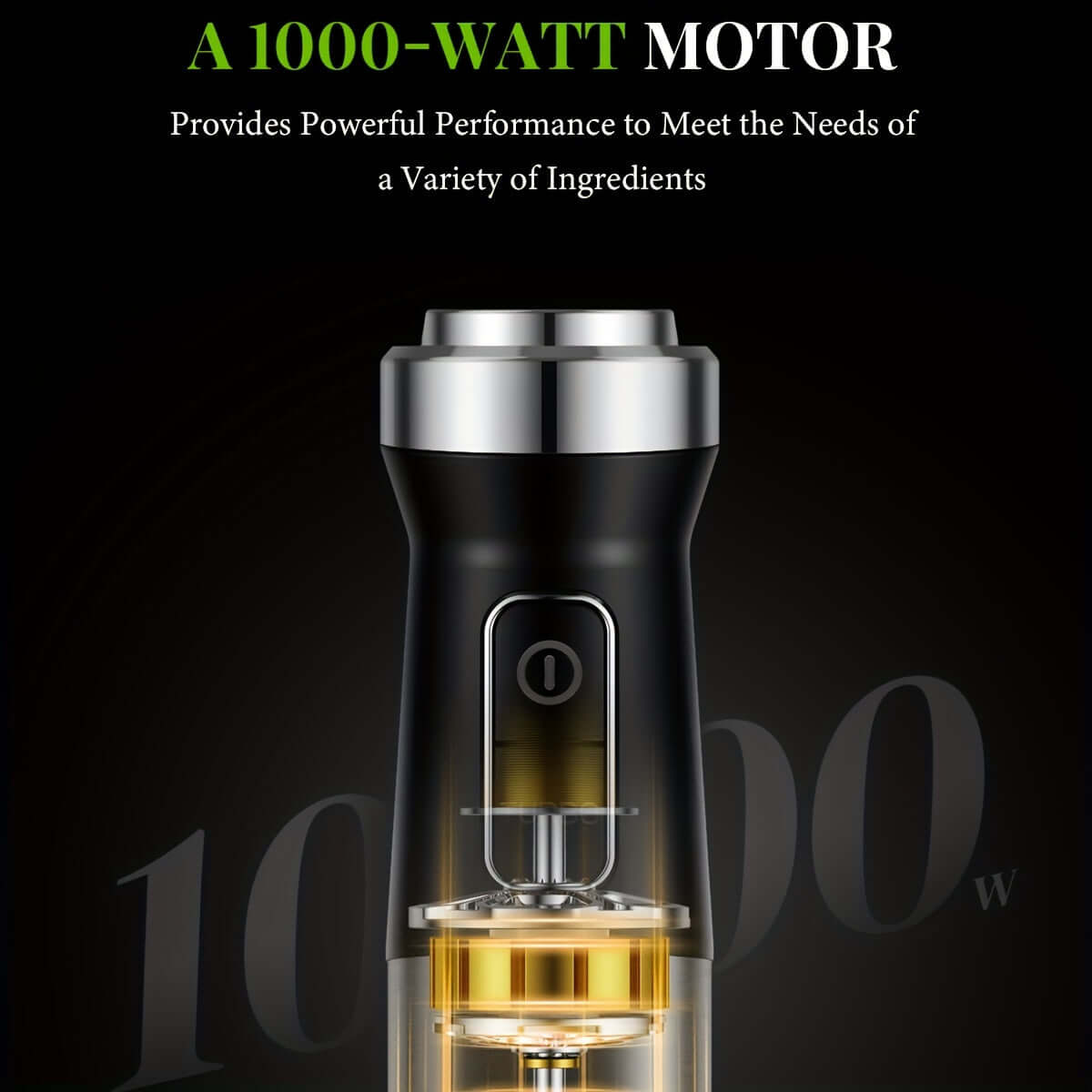 GDOR 6-in-1 immersion blender showcasing a powerful 1000-watt motor for versatile culinary applications.