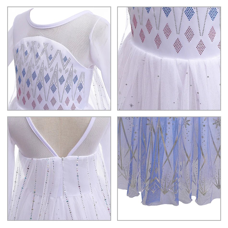 Girls Snow Queen Princess Costume | by Anwer Fancy | Worldwide Shipping