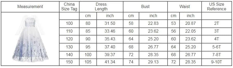Girls Snow Queen Princess Costume | by Anwer Fancy | Worldwide Shipping