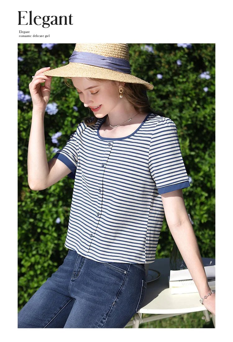 I Believe You Striped Women’s Knit Top | by Anwer Fancy | Worldwide Shipping