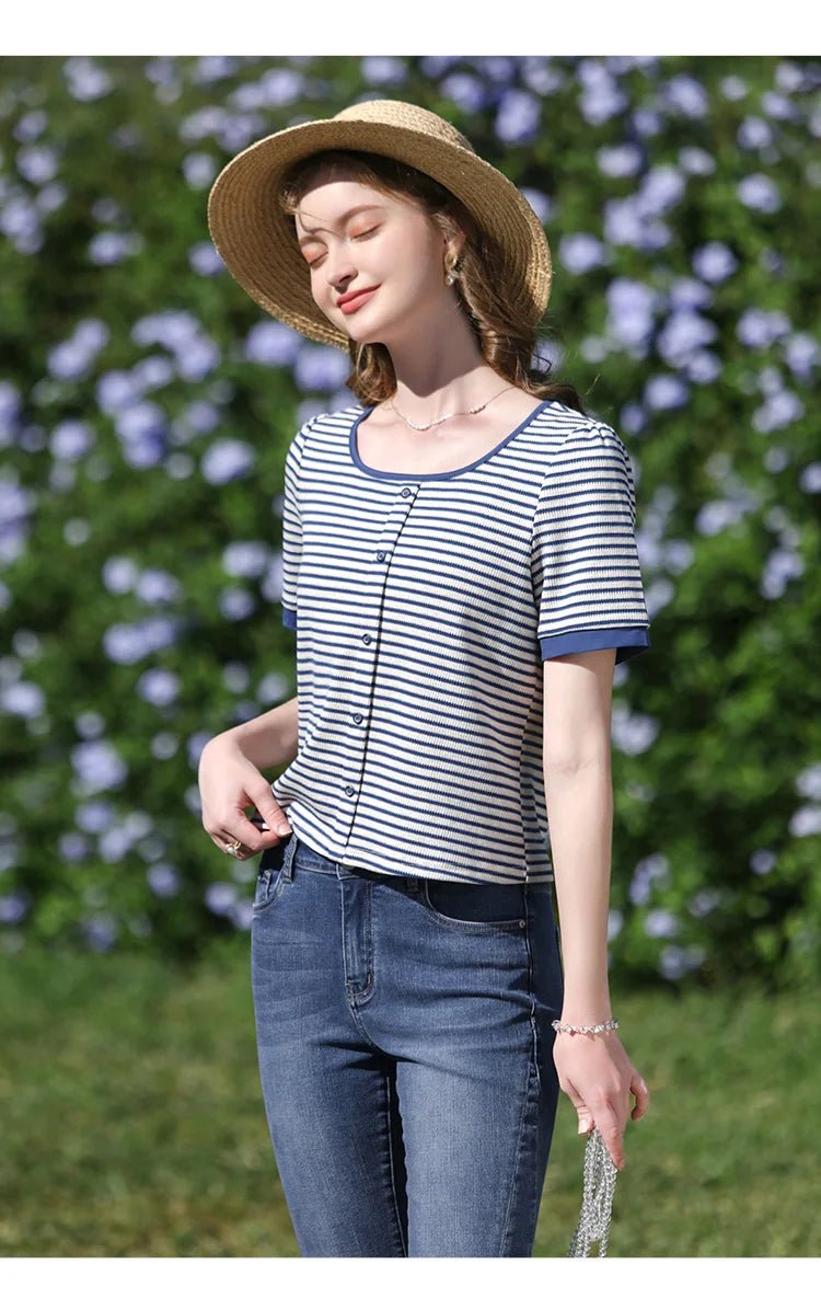 I Believe You Striped Women’s Knit Top | by Anwer Fancy | Worldwide Shipping