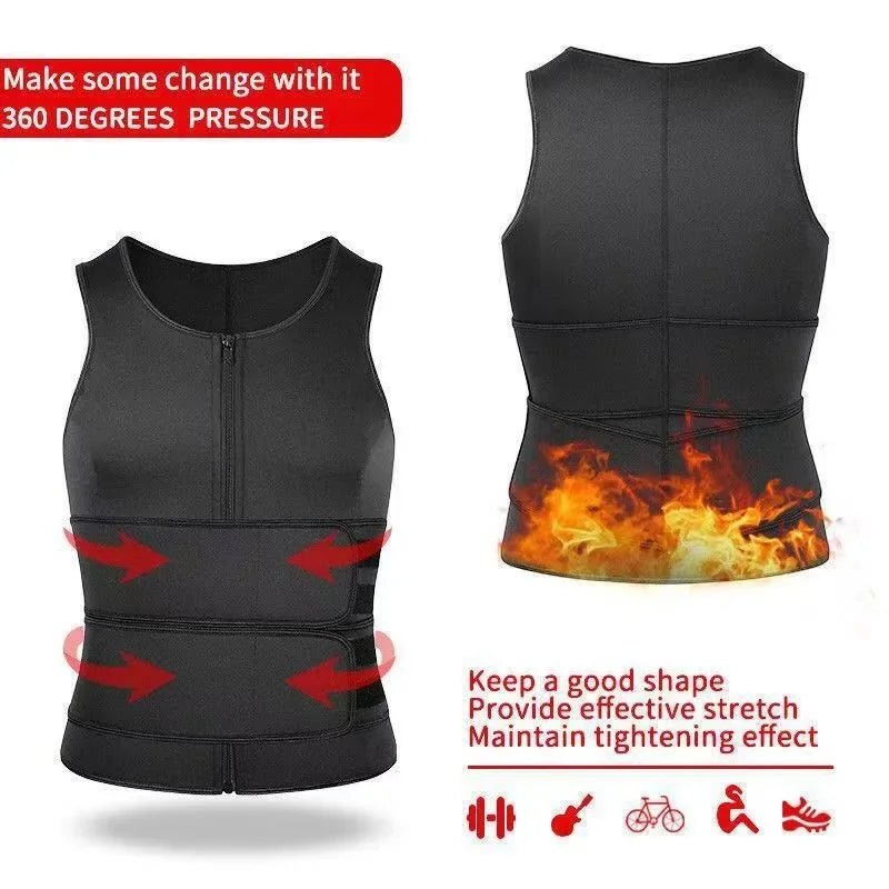Men’s Double Belt Sauna Shaper Vest | by Anwer Fancy | Worldwide Shipping