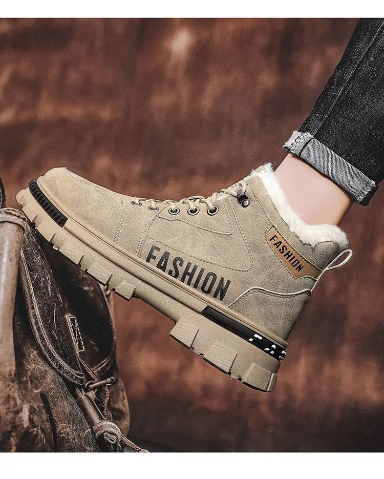 Men’s Lace - Up Plush Platform Snow Boots | Men's Snow Boots by Anwer Fancy | Worldwide Shipping