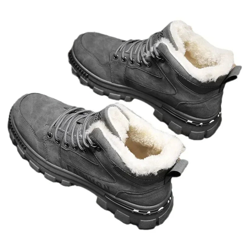 Men’s Lace - Up Plush Platform Snow Boots | Men's Snow Boots by Anwer Fancy | Worldwide Shipping