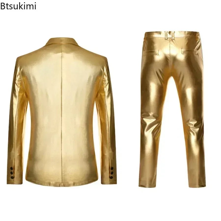 Men’s Shiny Gold Party Suit Set | by Anwer Fancy | Worldwide Shipping