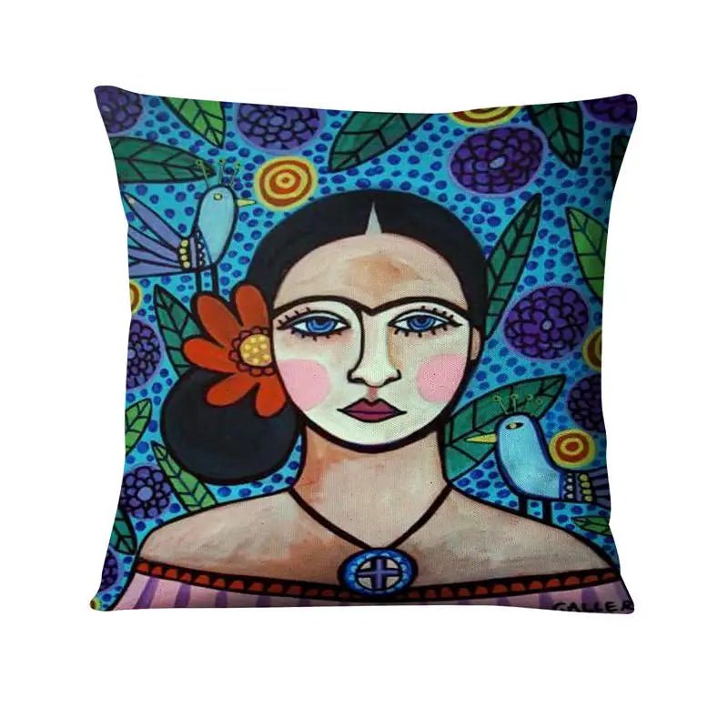 Mexican Girl Painting Pillow | by Anwer Fancy | Worldwide Shipping