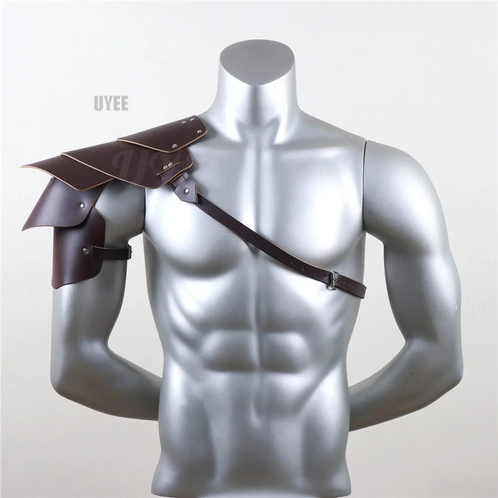 Retro Medieval PU Leather Shoulder Armor | by Anwer Fancy | Worldwide Shipping