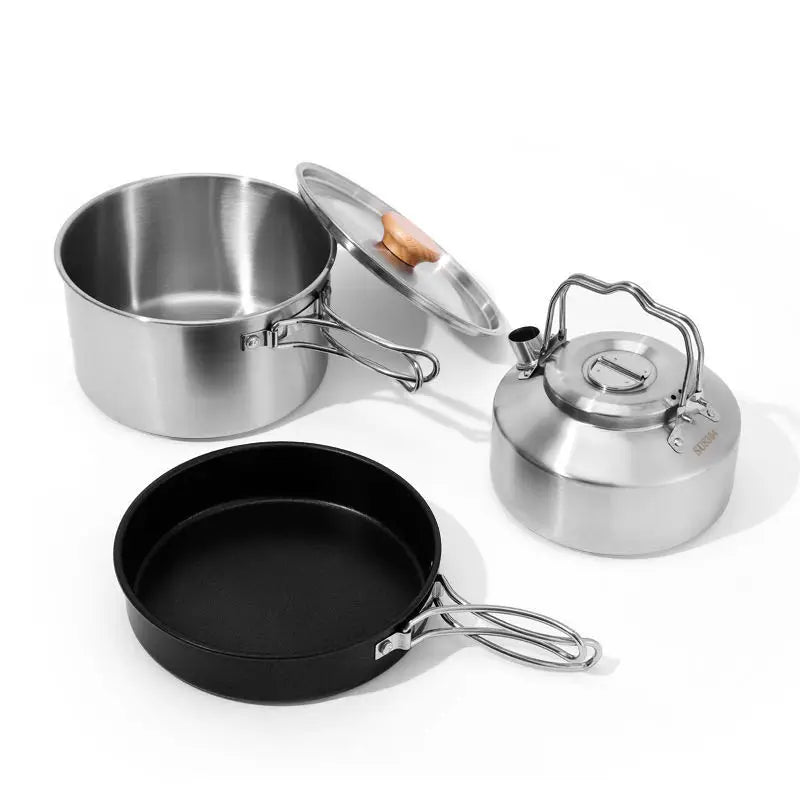 Stainless Steel Camping Cookware Set | by Anwer Fancy | Worldwide Shipping