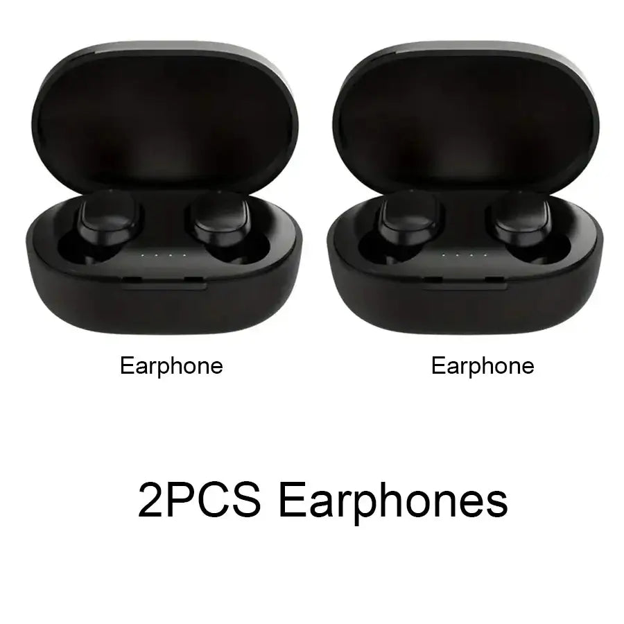 TWS A6S wireless noise cancelling Bluetooth earbuds in charging case, featuring dual earphones.