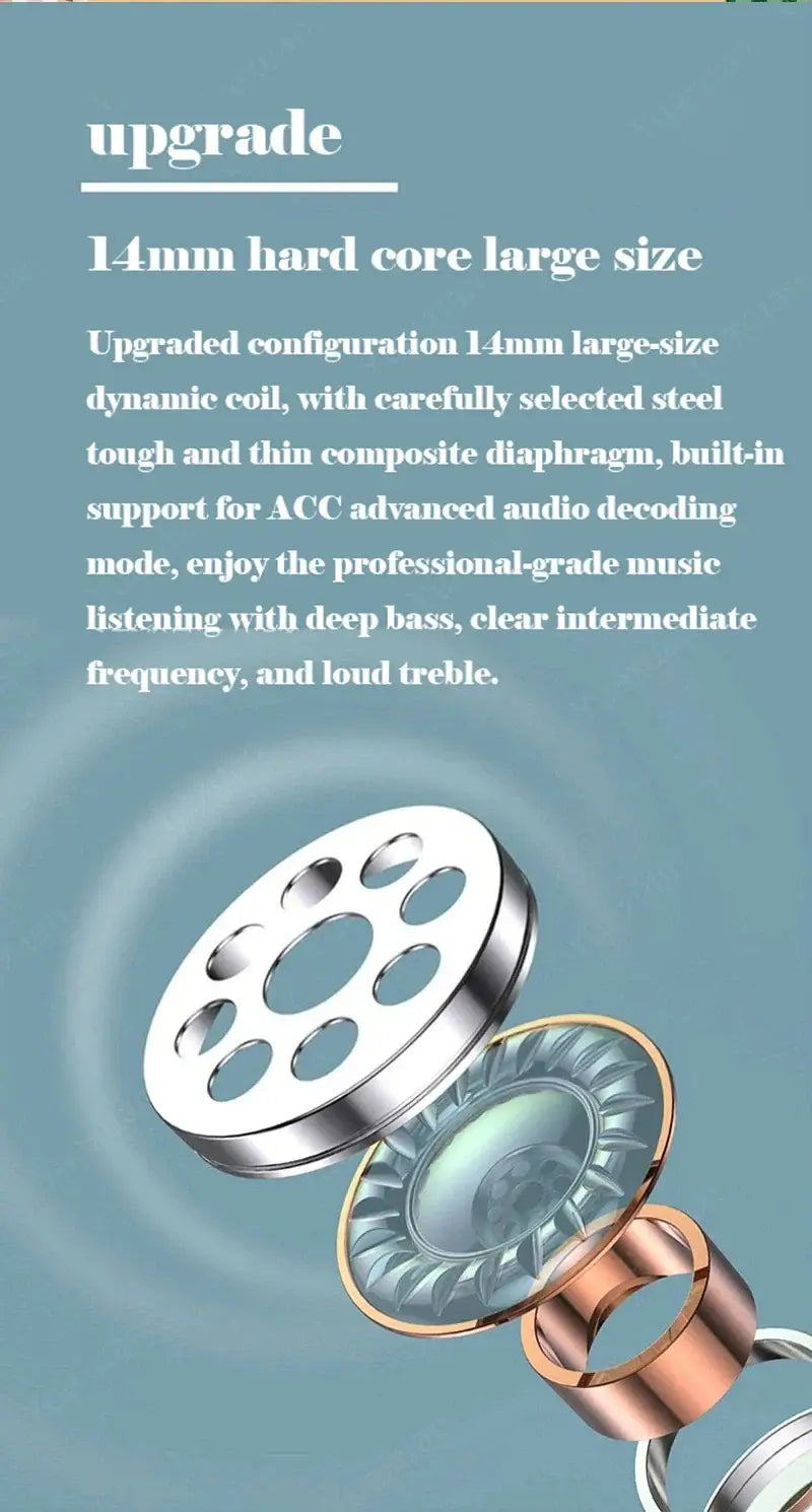 Xiaomi J18 Wireless Bluetooth Headset 14mm core dynamic coil for enhanced audio quality and deep bass performance.