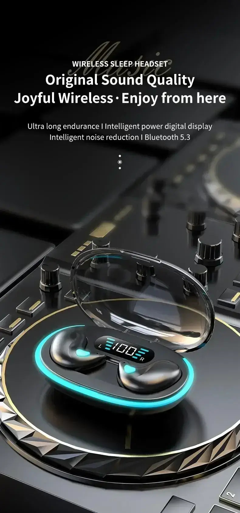 NEW X55 Wireless Sleep Earphones with Active Noise Cancellation and Bluetooth 5.3 for high-quality sound.