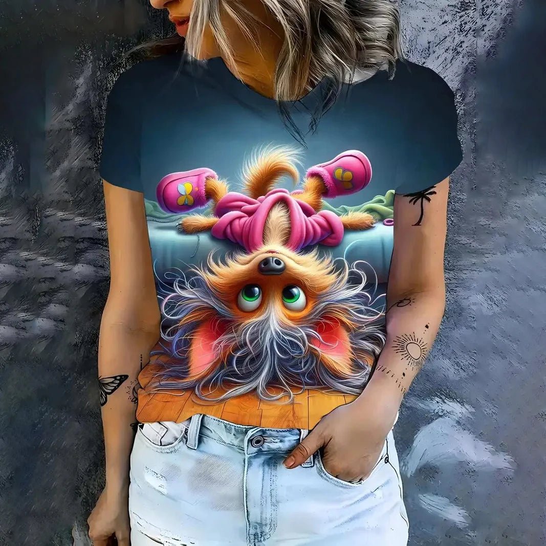 Women’s Cartoon Print T-Shirt | by Anwer Fancy | Worldwide Shipping