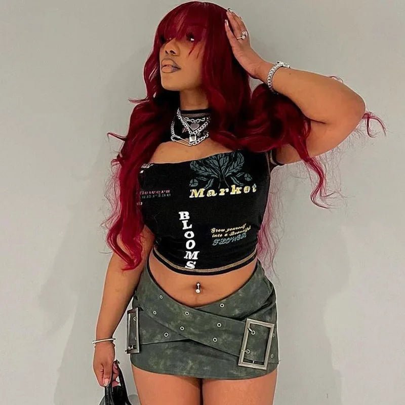 Women’s Graphic Hollow Out Crop Top | by Anwer Fancy | Worldwide Shipping