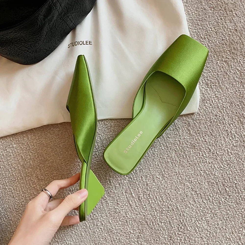 Women’s Satin Low Heel Mules | Men's Mules & Clogs by Anwer Fancy | Worldwide Shipping