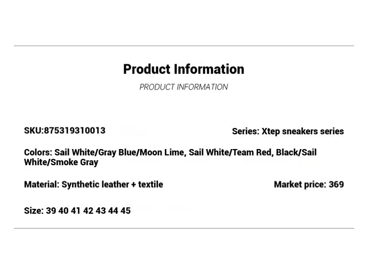 Xtep Men Thick Sole Skateboard Sneakers | by Anwer Fancy | Worldwide Shipping