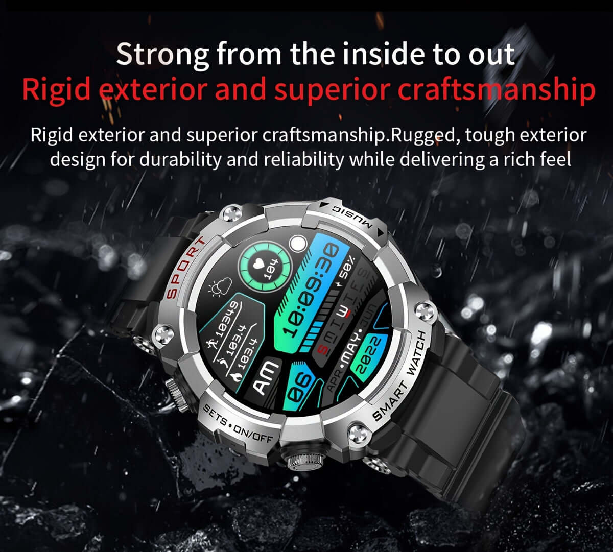 ZSVE Mart sports watch showcasing rugged exterior design, durable craftsmanship, and vibrant digital display.