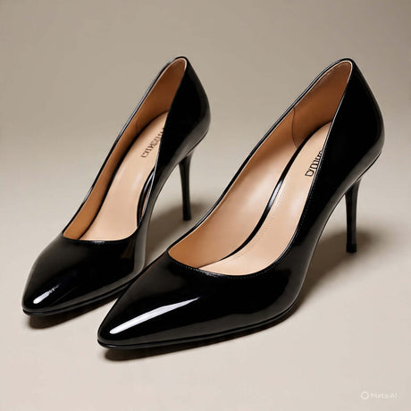 Elegant black women's pumps with a sleek design, perfect for formal and professional occasions.