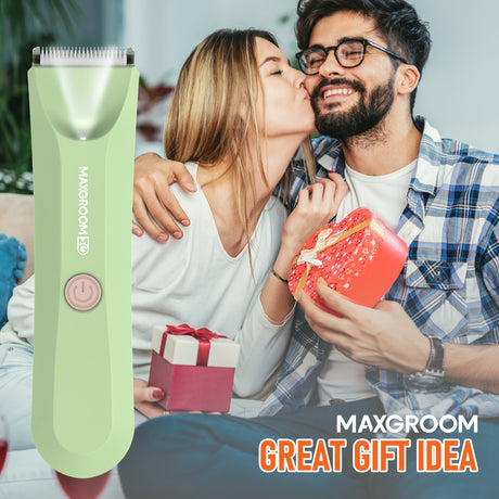 Body hair trimmer for men and women by MAXGROOM, perfect gift idea, featuring stylish design and easy usage.