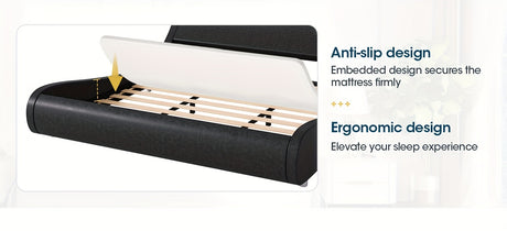 WEEWAY Modern Platform Bed Frame featuring anti-slip design and ergonomic support for enhanced sleep comfort.