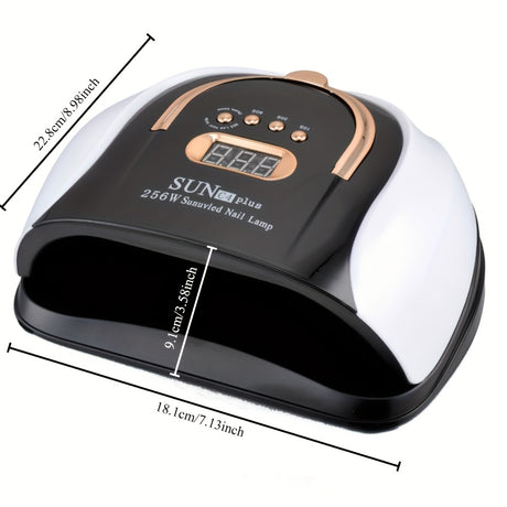 High-performance Nail Curing Light with digital display and 256W power, perfect for gel nail drying.