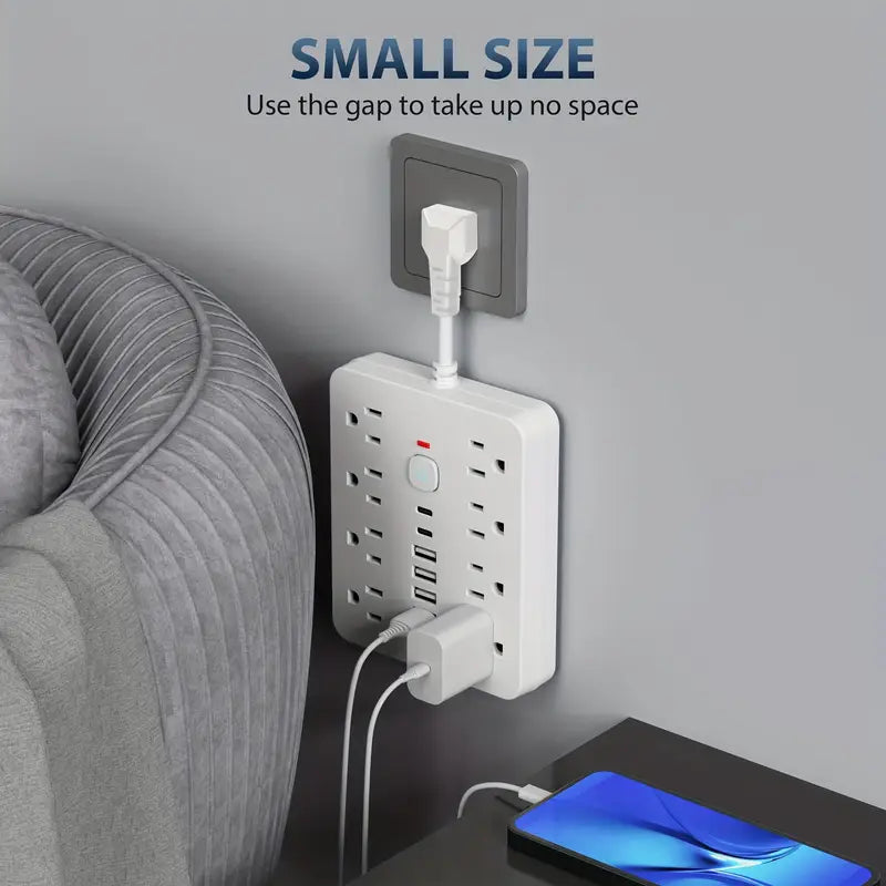 14-in-1 Power Strip with Surge Protection and One-Touch Control Switch