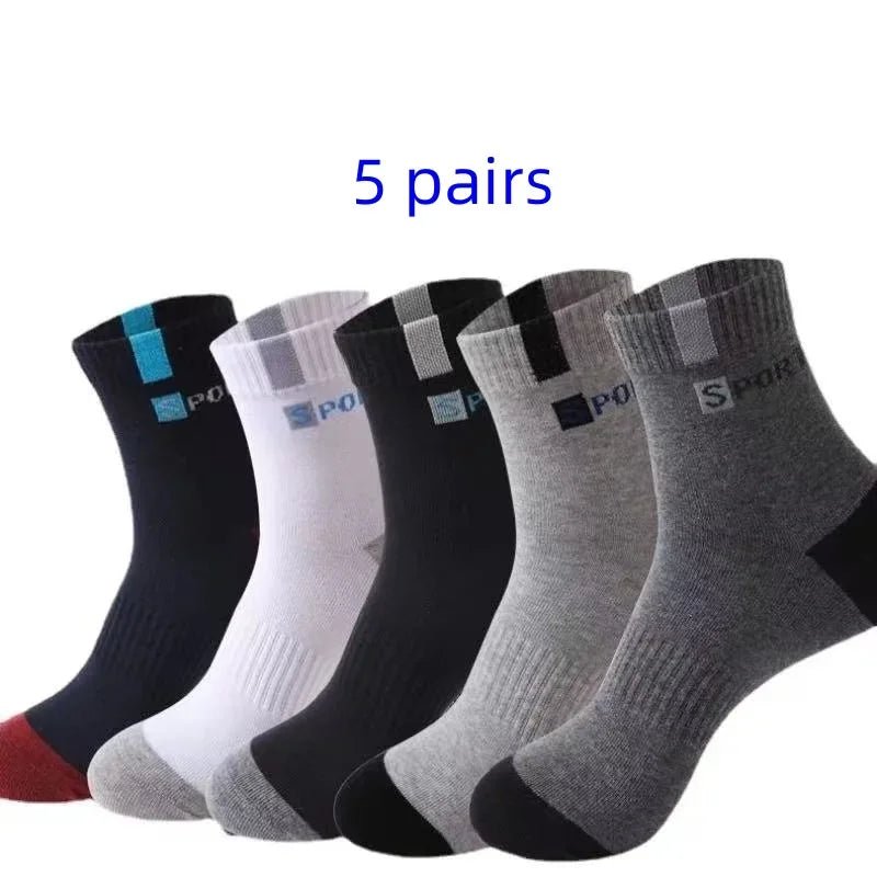 10 Pairs Men’s Breathable Striped Sports Socks | Men's Socks & Hosiery by Anwer Fancy | Worldwide Shipping