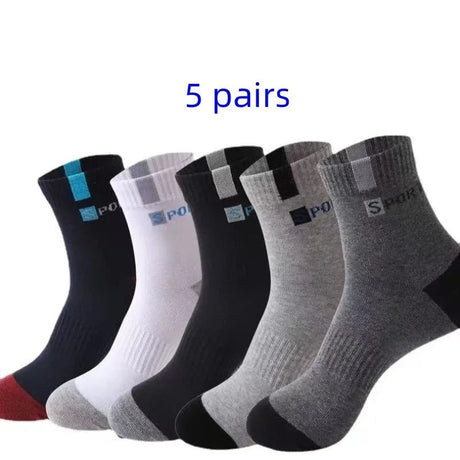10 Pairs Men’s Breathable Striped Sports Socks | Men's Socks & Hosiery by Anwer Fancy | Worldwide Shipping