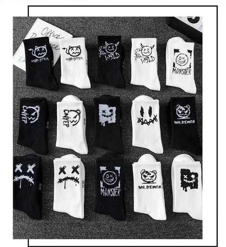 10 Pairs Men’s Ghost Graffiti Sports Socks | Men's Socks & Hosiery by Anwer Fancy | Worldwide Shipping