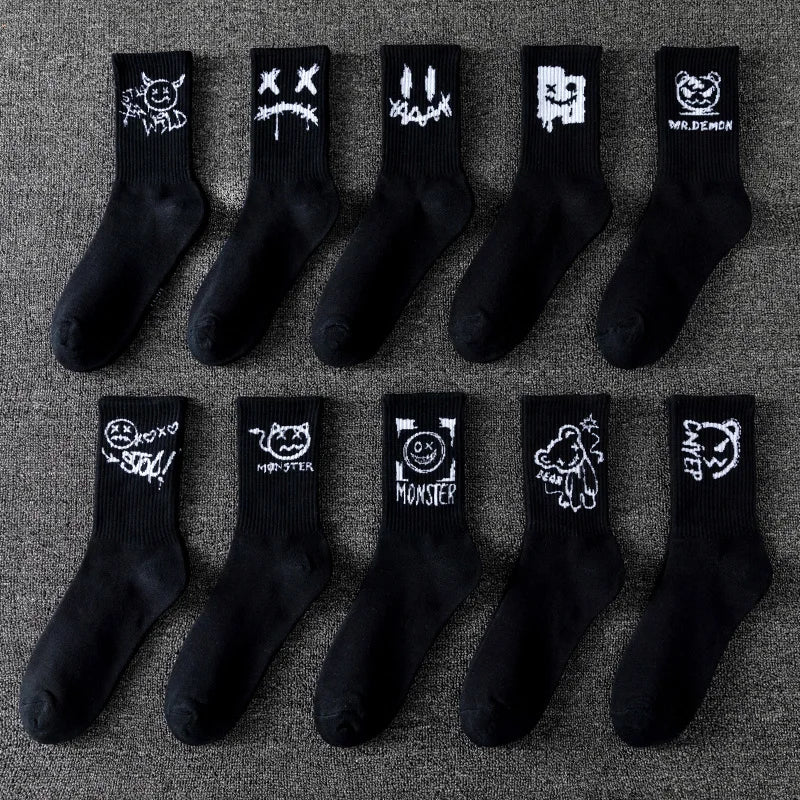 10 Pairs Men’s Ghost Graffiti Sports Socks | Men's Socks & Hosiery by Anwer Fancy | Worldwide Shipping