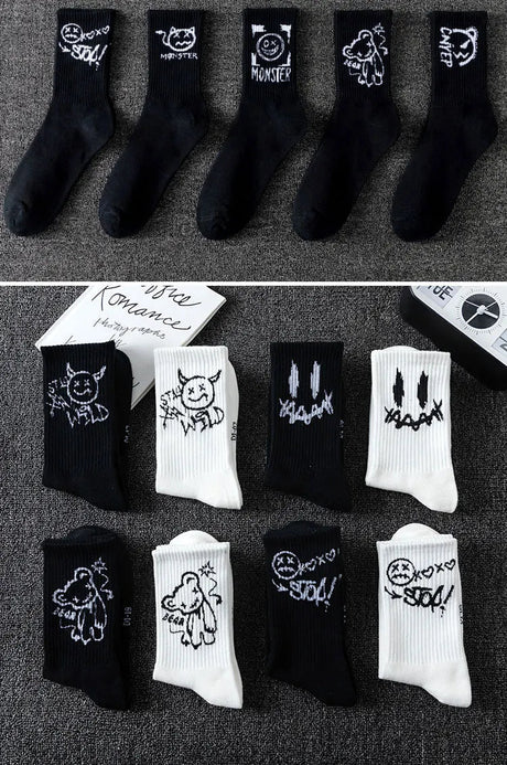10 Pairs Men’s Ghost Graffiti Sports Socks | Men's Socks & Hosiery by Anwer Fancy | Worldwide Shipping