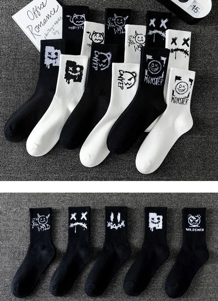 10 Pairs Men’s Ghost Graffiti Sports Socks | Men's Socks & Hosiery by Anwer Fancy | Worldwide Shipping