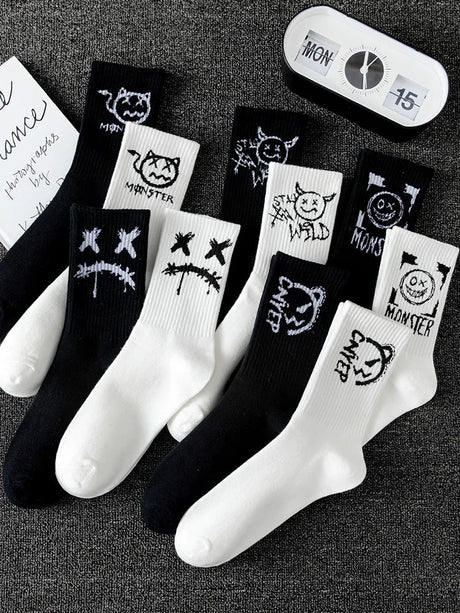 10 Pairs Men’s Ghost Graffiti Sports Socks | Men's Socks & Hosiery by Anwer Fancy | Worldwide Shipping