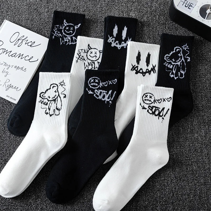 10 Pairs Men’s Ghost Graffiti Sports Socks | Men's Socks & Hosiery by Anwer Fancy | Worldwide Shipping