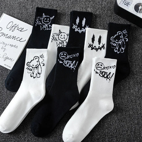 10 Pairs Men’s Ghost Graffiti Sports Socks | Men's Socks & Hosiery by Anwer Fancy | Worldwide Shipping
