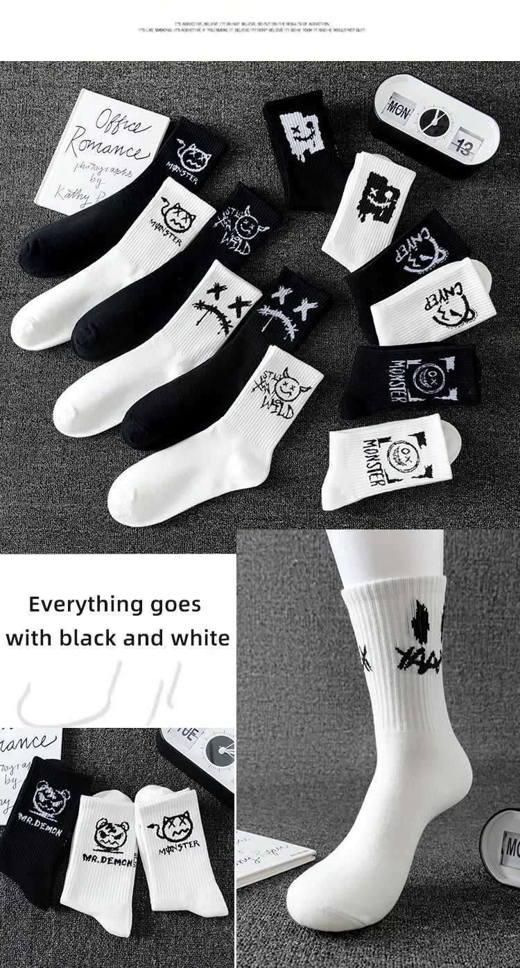 10 Pairs Men’s Ghost Graffiti Sports Socks | Men's Socks & Hosiery by Anwer Fancy | Worldwide Shipping