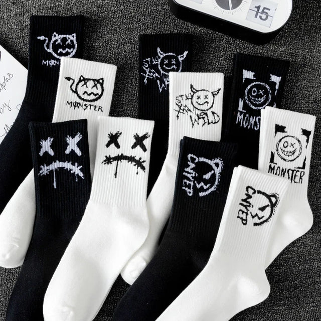 10 Pairs Men’s Ghost Graffiti Sports Socks | Men's Socks & Hosiery by Anwer Fancy | Worldwide Shipping